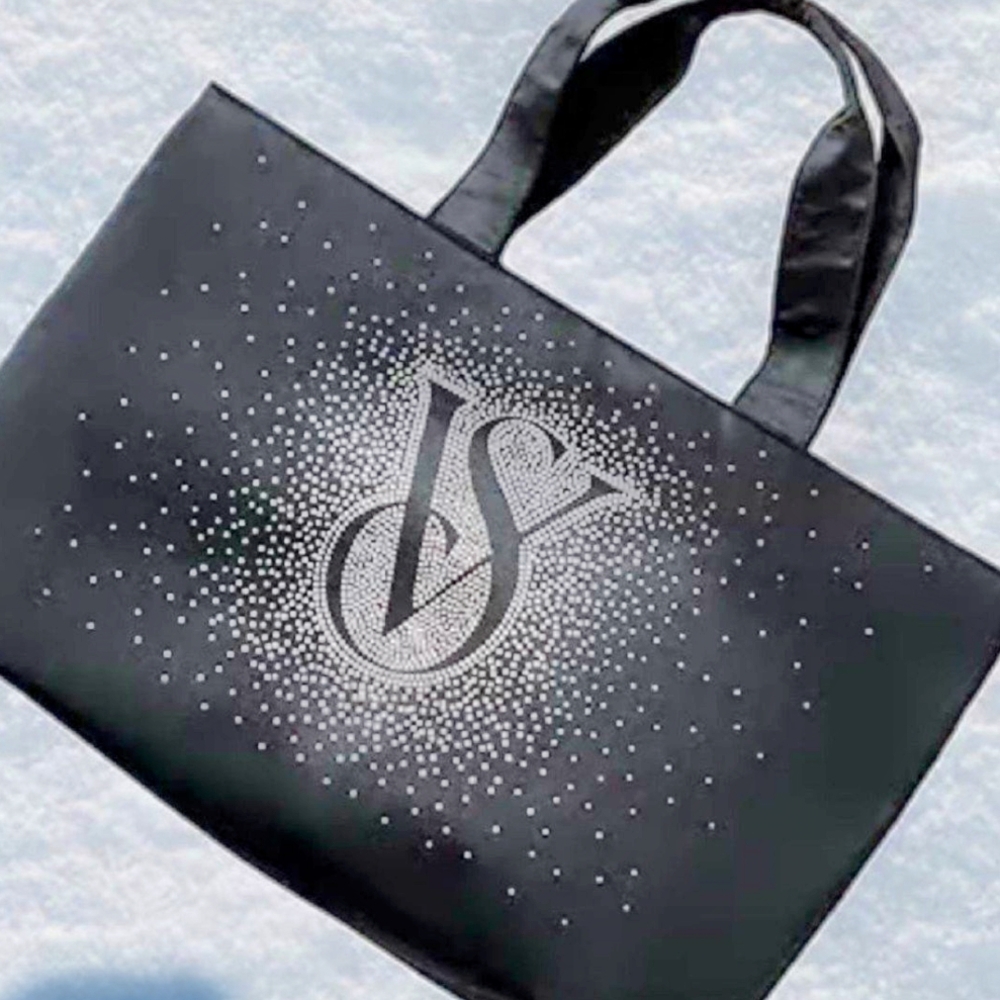Victoria's Secret Black Tote with Silver Logo